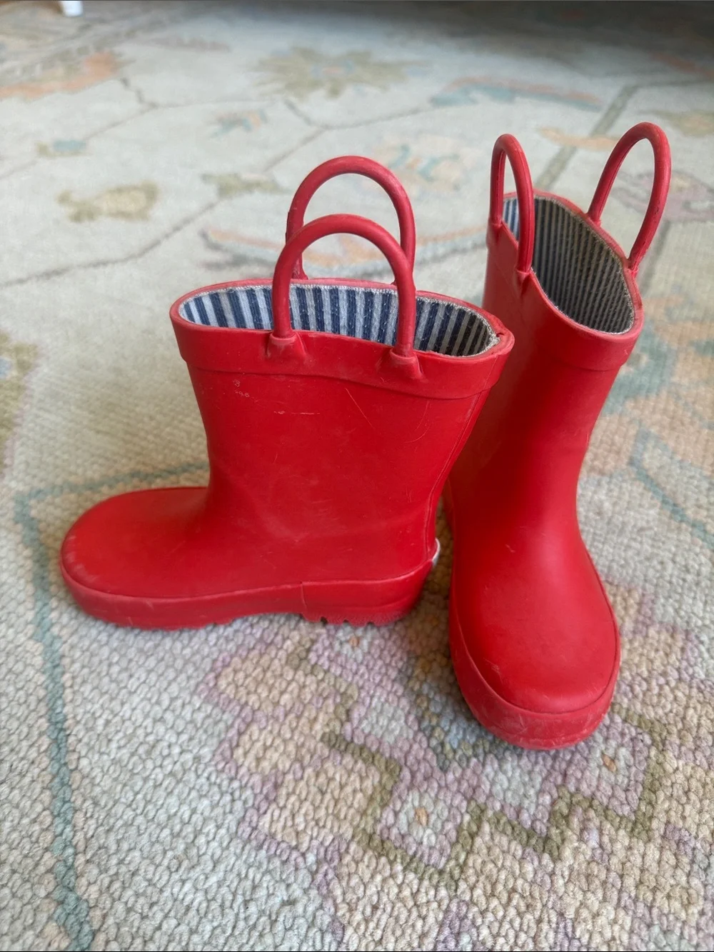 Kids Waterproof Pull-On Rain Boots - Red